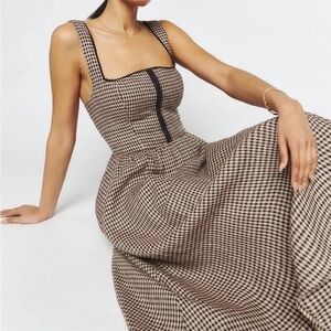 Reformation Tagliatelle Linen Dress in Tartine